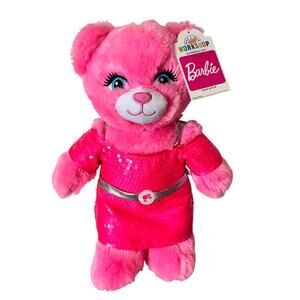 Build-A-Bear Workshop Barbie Teddy Bear Plush With Sequin Dress New Stuffed Gift
